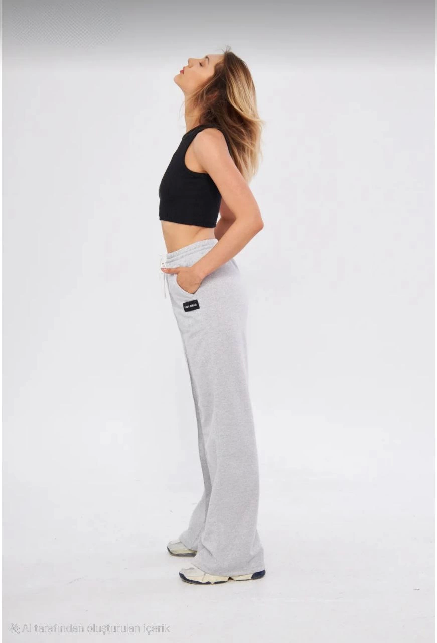 Venlora İki iplik Bol Paça Eşofman Pantalon - Gri