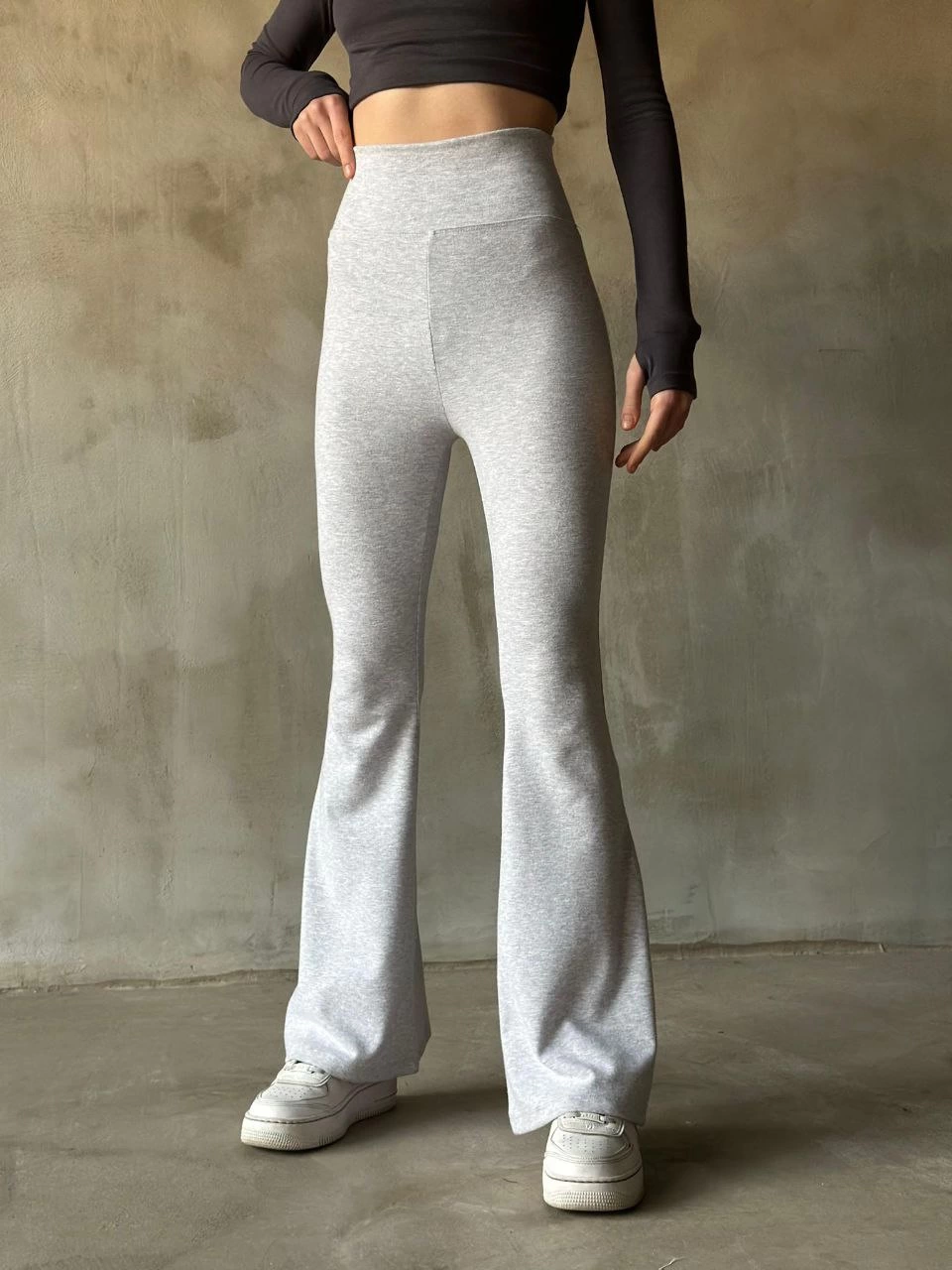 Venlora İspanyol Paça Yüksek Bel Tayt - Gri