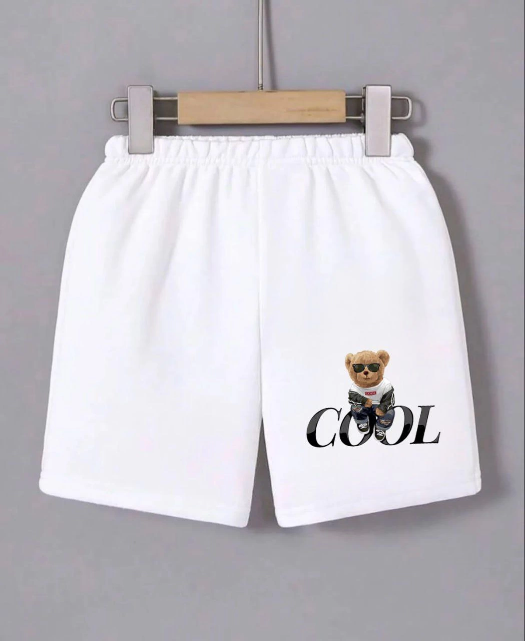 Venlora Kadın Beli Lastikli Baskılı Mini Şort - Beyaz