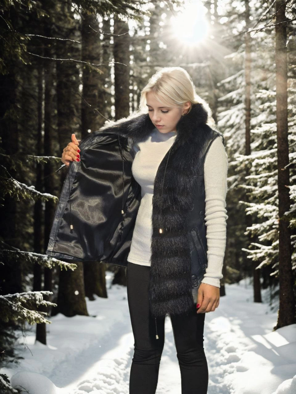 Venlora Kadın Kolsuz Fermuarlı Yelek - Lacivert