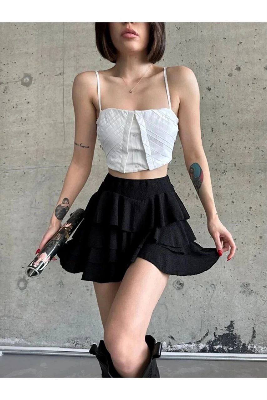 Venlora Kadın Mykonos Basic Etek - Siyah