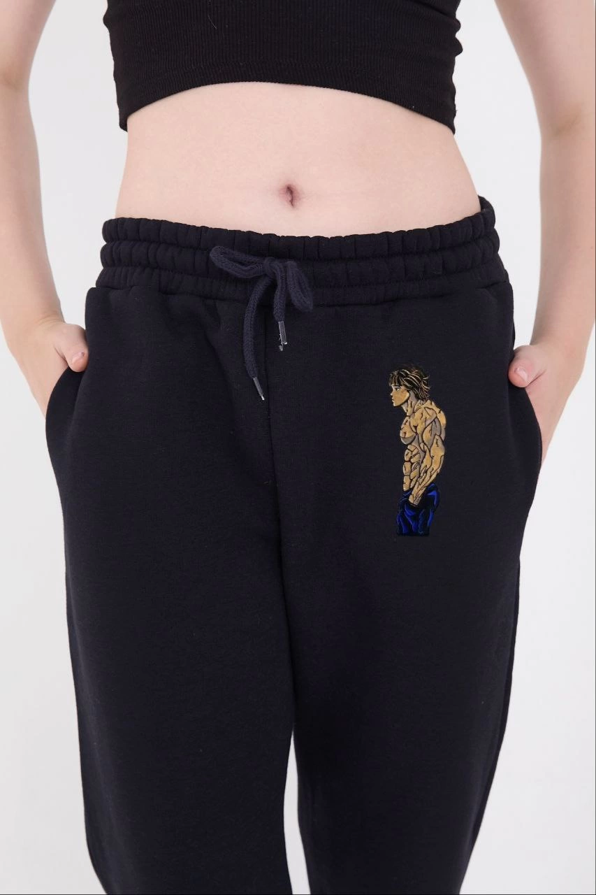 Venlora Lastikli Üç İplik Baskılı Eşofman Pantolon - Lacivert