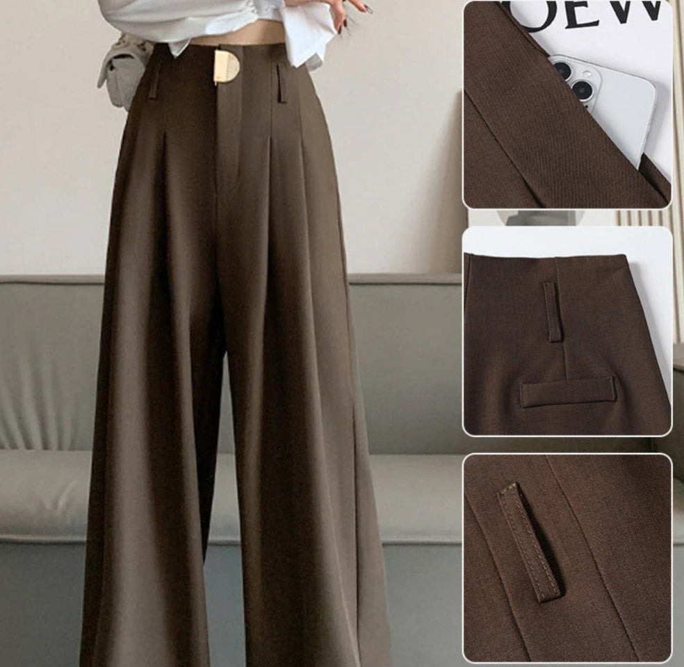 Venlora Yüksek Bel Metal Tokalı Pantolon