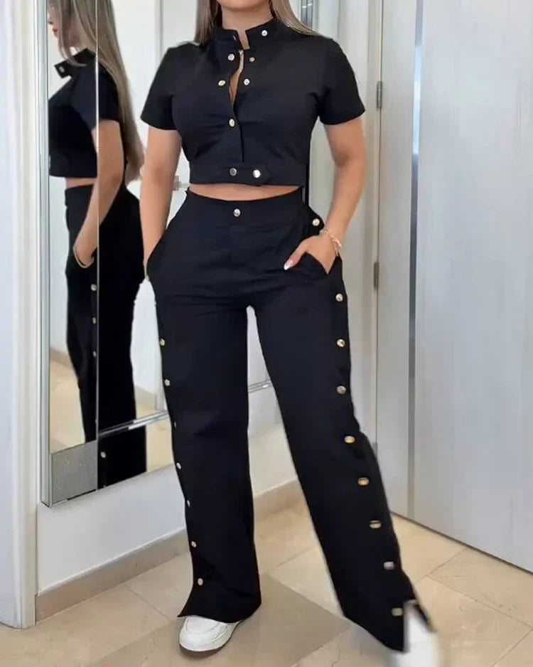 🅥🅔🅝🅛🅞🅡🅐™ Göz Alıcı Gold Düğmeli Siyah Takım