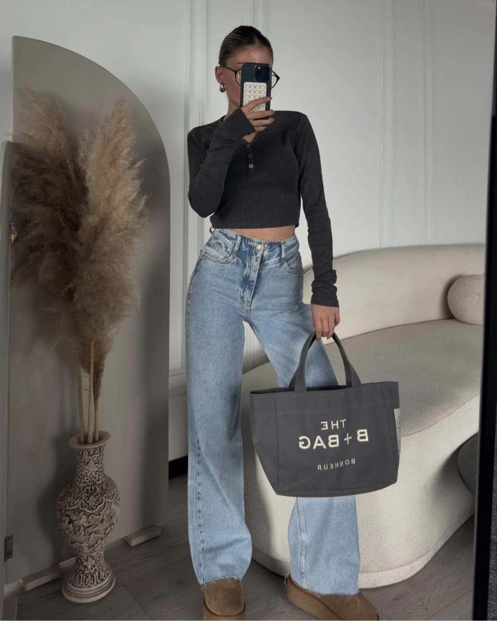 Venlora Düğme Detaylı Yıkamalı Crop