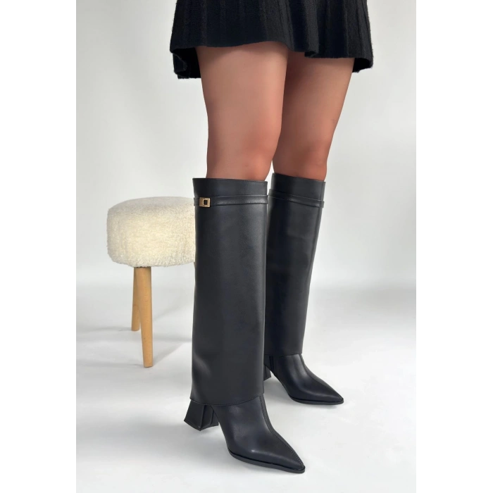 🅥🅔🅝🅛🅞🅡🅐™Gaiter Style Siyah Çizme