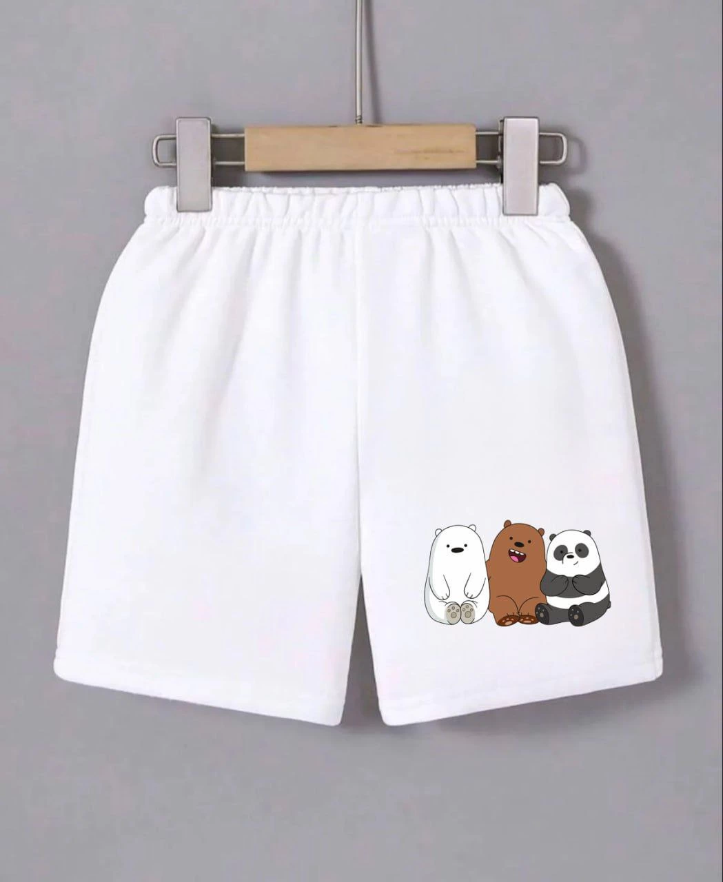 Venlora Kadın Beli Lastikli Baskılı Mini Şort - Beyaz