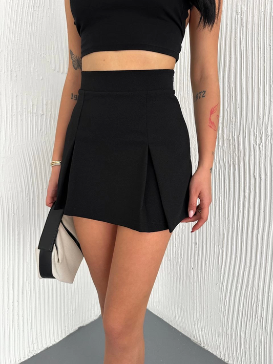 Venlora Kadın Şortlu Etek - Siyah