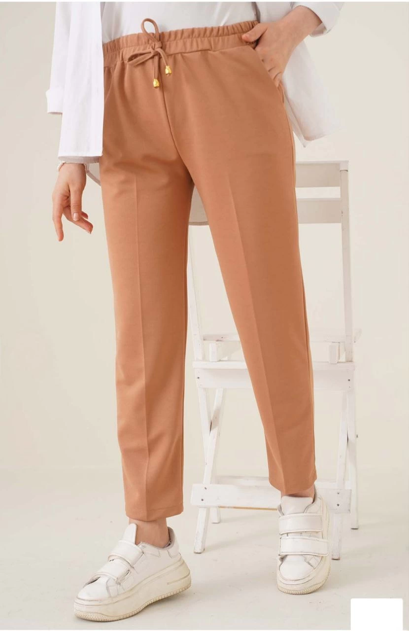 Venlora Kadın Tam Kalıp Basic Eşofman Pantolon - Kahverengi