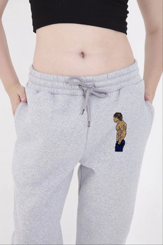 Venlora Lastikli Üç İplik Baskılı Eşofman Pantolon - Gri