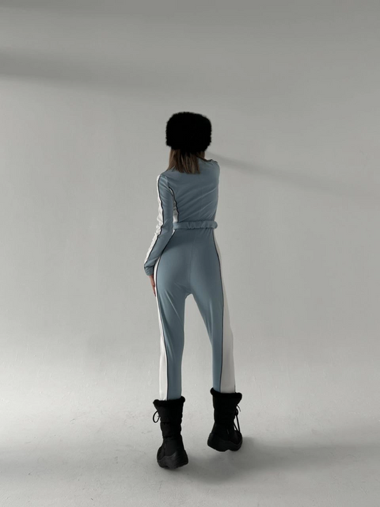 Venlora Kemer Detaylı Fermuarlı Tulum - Bebe Mavisi