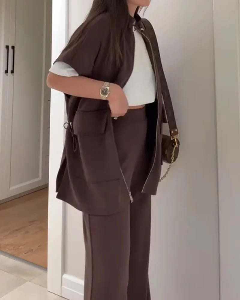 🅥🅔🅝🅛🅞🅡🅐™ Kruvaze Fermuarlı İkili Takım