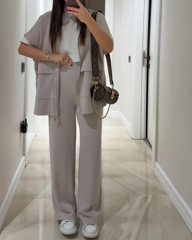 🅥🅔🅝🅛🅞🅡🅐™ Kruvaze Fermuarlı İkili Takım