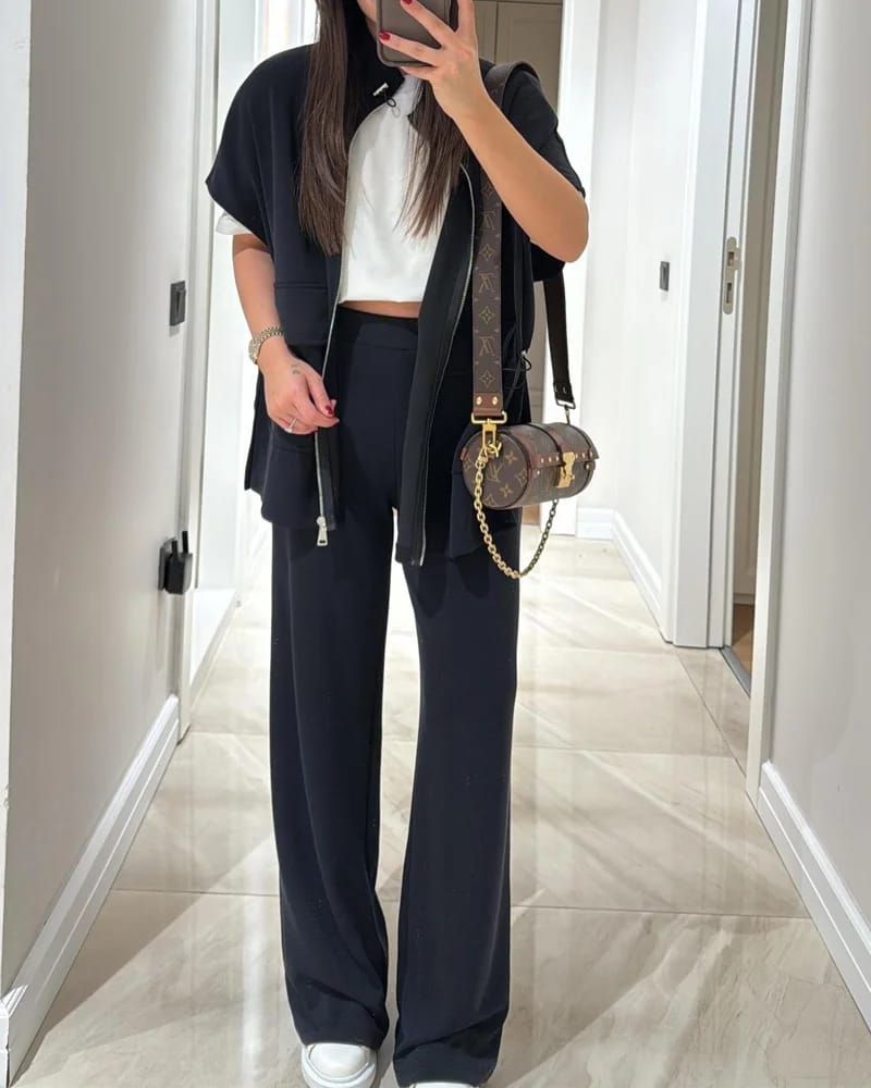 🅥🅔🅝🅛🅞🅡🅐™ Kruvaze Fermuarlı İkili Takım