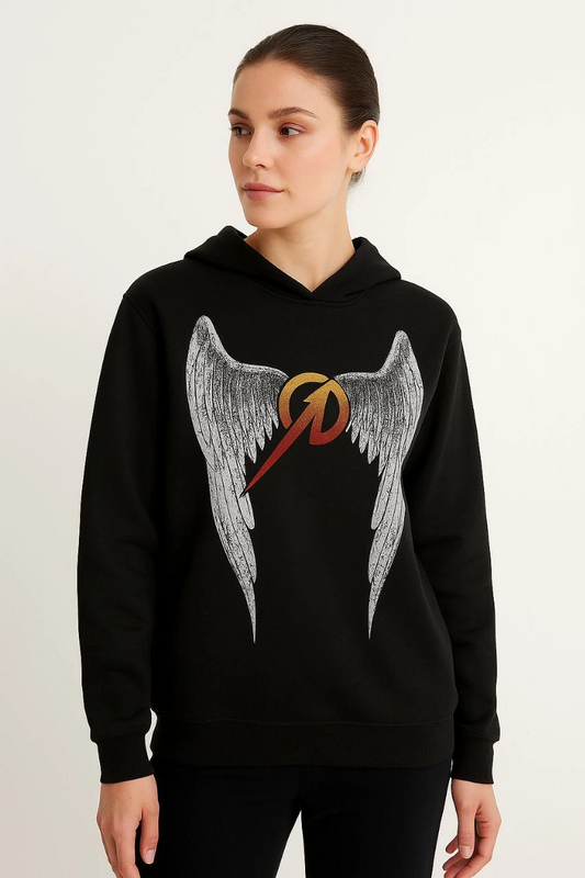 Metallica İki İplik Kapüşonlu Ön ve Arka Baskılı hoodie - Siyah