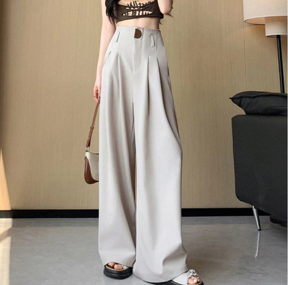 Venlora Yüksek Bel Metal Tokalı Pantolon