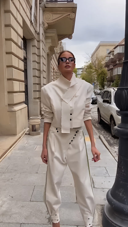 🅥🅔🅝🅛🅞🅡🅐™ Yapısal Siyah&Beyaz Ceket Pantolon