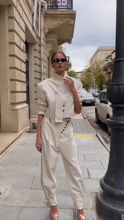 🅥🅔🅝🅛🅞🅡🅐™ Yapısal Siyah&Beyaz Ceket Pantolon