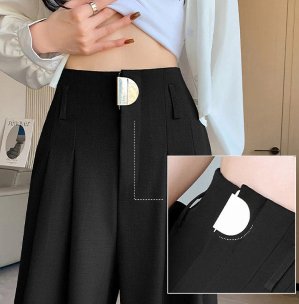 Venlora Yüksek Bel Metal Tokalı Pantolon