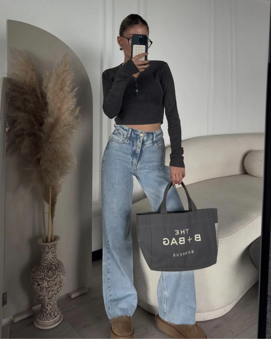 Venlora Düğme Detaylı Yıkamalı Crop