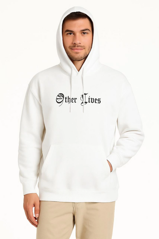Üç İplik Kapüşonlu Ön ve Arka Baskılı SweatShirt hoodie - Beyaz