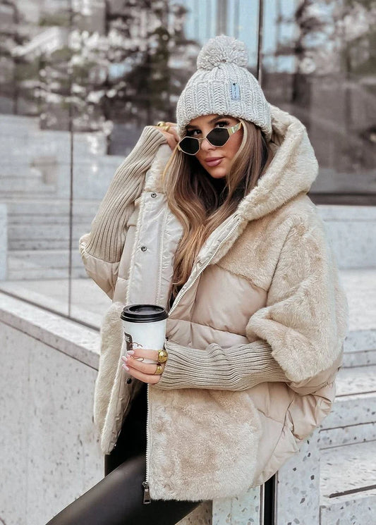 🅥🅔🅝🅛🅞🅡🅐™ Triko Detaylı Peluş Mont